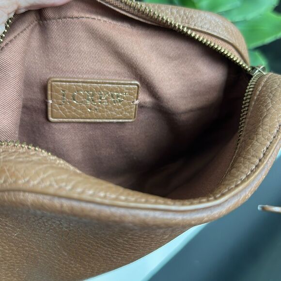 J.Crew Genuine Leather Crossbody Shoulder Purse Saddle Brown Pebbled - Picture 8 of 8